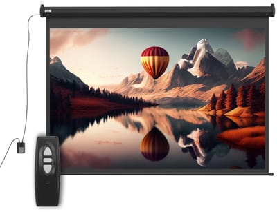 Elektrisch Projectorscherm - 100 inch - 4:3 - Mobiel Beamerscherm - Incl. Afstandsbediening - Projectiedoek - Projectieschermen Beamer - Thuisbioscoop & Presentaties - 203x152 cm - Zwart