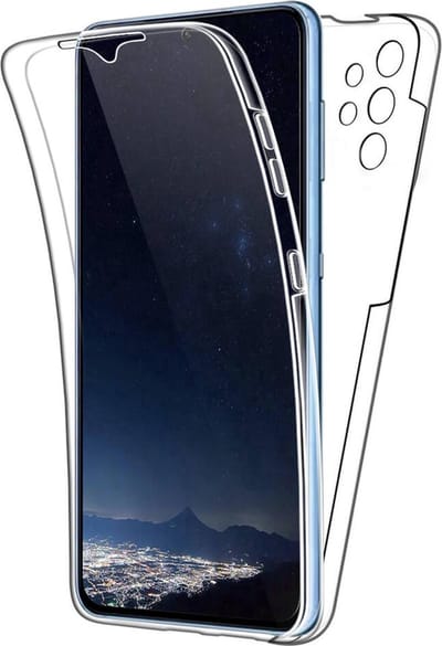 360º graden voor en achter bescherming case - Geschikt voor Samsung Galaxy A13 5G / A04s - Dun en Licht hoesje - Screen Protector Siliconen - Transparant