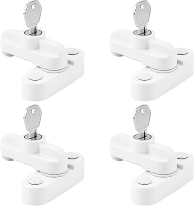 Raambeveiliging set - Zwenkvergrendeling sloten - Extra inbraakwering - Robuuste zinklegering - 4 stuks - Wit