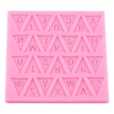 Dailygoods- Siliconen Bakvorm - Lettervlagvorm - Taartdecoratie - Chocolade - Fondant - Roze 10,4 cm x 10,9 cm x 0,7 cm - Taartmal