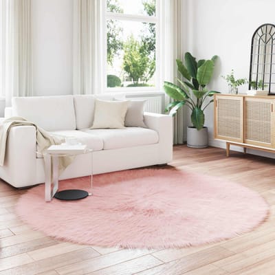 vidaXL - Tapijt - van - imitatie - schapenvacht - TAFALLA - Roze - Ø - 200 - cm