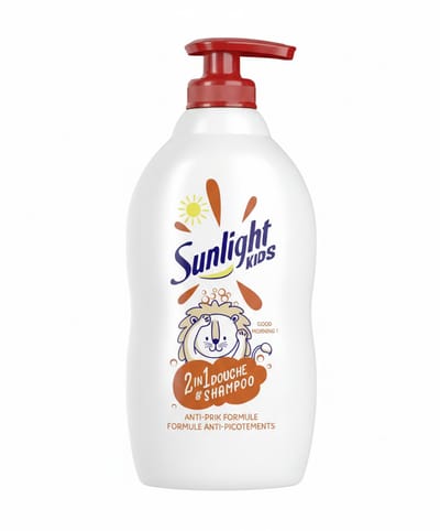 Sunlight Kids 2-in-1 Douche & Shampoo 400 ml – Anti Prik Formule – Zacht voor Huid & Ogen – Voor Kinderen