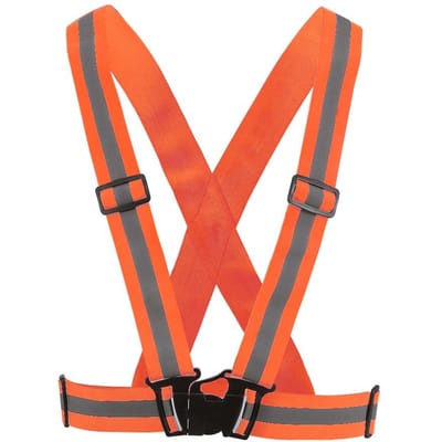 Gilet Réfléchissant Sangle de Gilet de Sécurité Élastique Réglable pour Course à Pied Vélo Jogging Orange orange