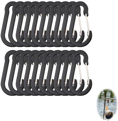 Set van 20 Multifunctionele Carabiners 50mm - Aluminium D-Ring Haak voor Sleutels, Outdoor, Hiking en Camping Accessoires