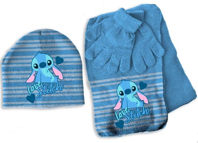 Disney Lilo & Stitch Set muts, sjaal en handschoenen, Love - ONE SIZE 3-6 jr - Acryl / Elastaan