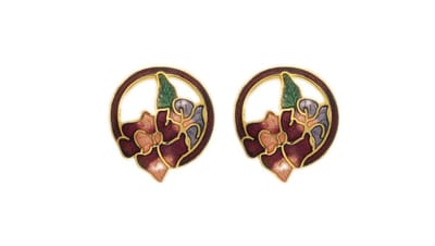 Behave - Oorknopjes dames - bloemmotief - rood - 2 cm