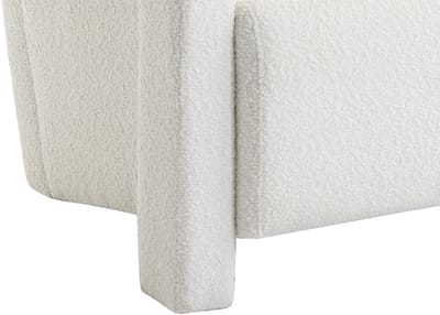 Vente-unique Fauteuil van witte boucléstof ISPARTA