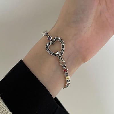 Meerkleurige Damesarmband met Nieuwe Mode en Creatief Ontwerp, Geometrische Handgemaakte Verjaardagsfeest Sieraden gray