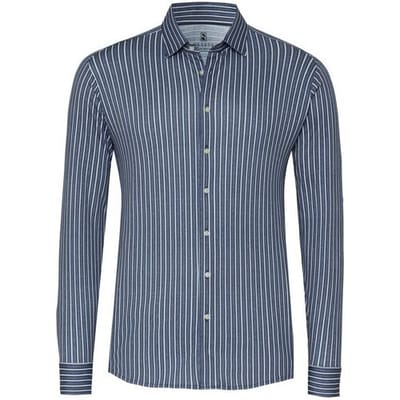 Desoto Overhemd Allover Stripe Casual Kent Navy / male