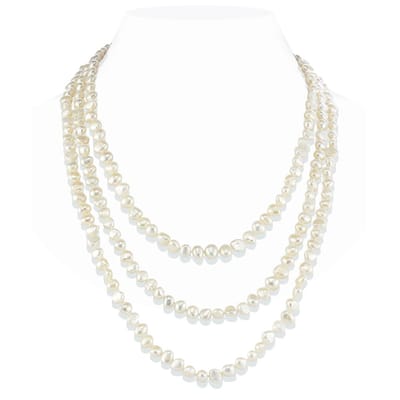 PROUD PEARLS® Lange barok parelketting 180cm wit