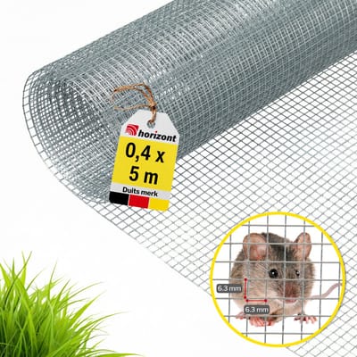 Kippengaas - Volièregaas – Verzinkt – Maaswijdte 6,3 mm - 0,4*5 m – Vogelgaas - Molgaas