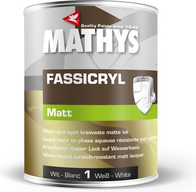 Mathys Fassicryl Matt - 1 l - 15 m²/l - Wit - Lak