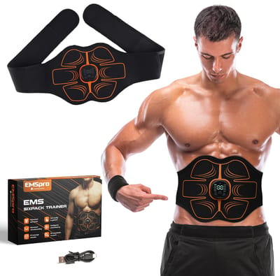 EMS Pro Buikspiertrainers Elektrisch - 107 CM lang - Ab Trainer - Buiktrainer Buikband - Zweetband voor Afslanken - Tens Massage Apparaat - Buikspieren Spierstimulator