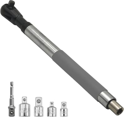 Boorverlengingsleutel met Vierkante Aandrijfadapters en Ratelverlenger voor Krappe Ruimtes - Elektrisch Gereedschap accessoire.
