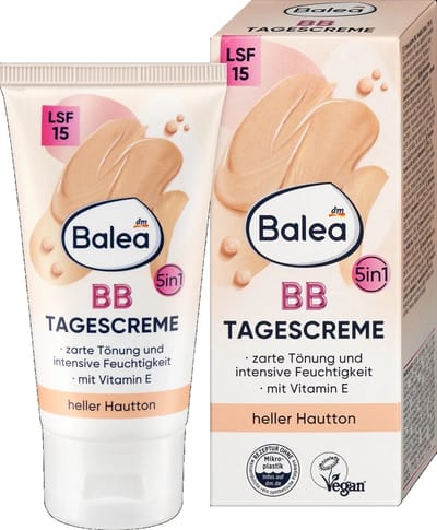Balea BB Creme - BB Cream Light - Getinte dagcrème met SPF - Gekleurde dagcreme - Tinted Moisturizer - SPF15 - Lichte huid - 50 ml