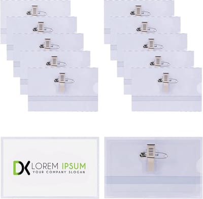 Badgehouders Set van 26 Stuks met Krokodillenklem en Veiligheidsspeld - Waterdichte ID-Houders voor Bedrijf, School en Evenementen