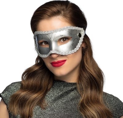 Boland - Masker Gabriella zilver Zilver - Volwassenen - Showgirl -