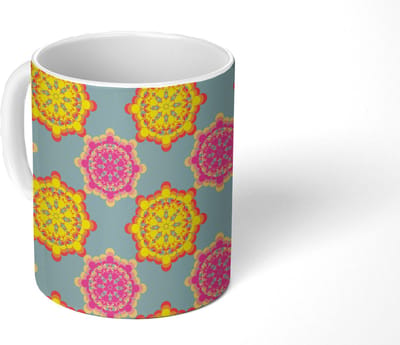 Mok - Koffiemok - Flower Power - Design - Hippie - Mokken - 350 ML - Beker - Koffiemokken - Theemok