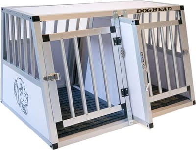 Aluminium Hondentransportbox 90x65x55 - Veilig en Stevig voor Auto of Puppy