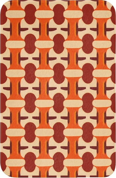WC mat 40x60 cm - Antislip - Geometrisch - Retro - Oranje - Toiletmat - Vloermat - Douchemat - Toilet tapijt - Toiletmatten