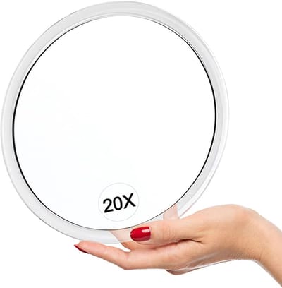 20X vergrotende spiegel met zuignappen -15cm- Voor make-up - Vlekken verwijderen - Wenkbrauwen plukken - Thuis en op reis - Duidelijke details