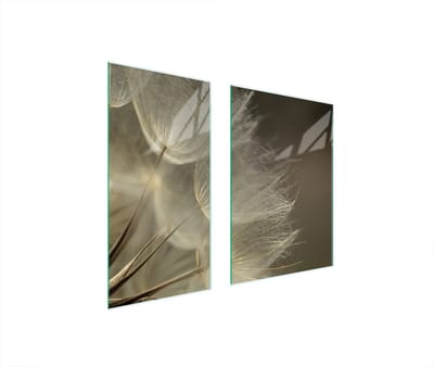 TMK ArtDeko Serie - Glazen Beschermplaat - 75x52 cm - Bloemmotief - Veilig en Praktisch