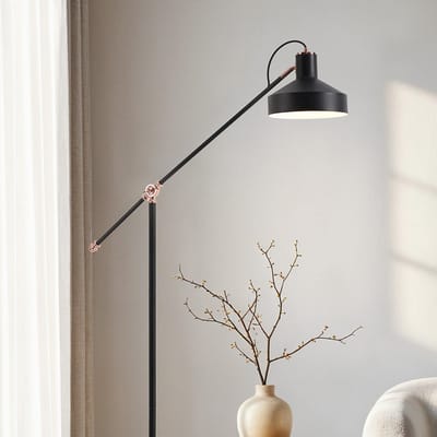 Kantelbare staande lamp Tom - zwart