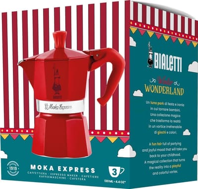 Koffiezetter - Espresso maker - Koffie zetten - Italiaans design - 3 kopjes - Rood