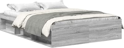 Bedframe Hout - Slaapkamer Meubel - Rustgevende Slaap - Afgeronde Hoeken - 160x200 cm - Grijs Sonoma