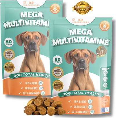 K9 Laboratories Multivitamine Hond - Supplement Hond - Hondensnoepjes - Gezonde Hondensnacks - 120 stuks - 10 in 1 Vitamine - Weerstand Hond - Ondersteunt het Immuunsysteem - Senior