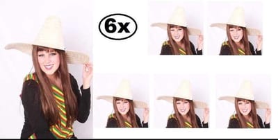6x Sombrero Mexico naturel