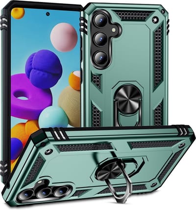 Coverup Hoesje - Geschikt voor Samsung Galaxy A35 Hoesje - Coverup Ring Kickstand Back Cover - Groen
