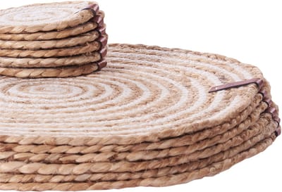 QUININE - Set van 12 placemats en onderzetters - Natuurlijk - Jute