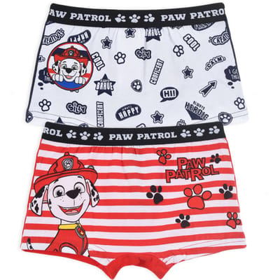 2 Pack PAW Patrol - Boxershorts - Biologisch Katoen - Wit/Blauw-Rood/Wit - Maat 4/5 jaar