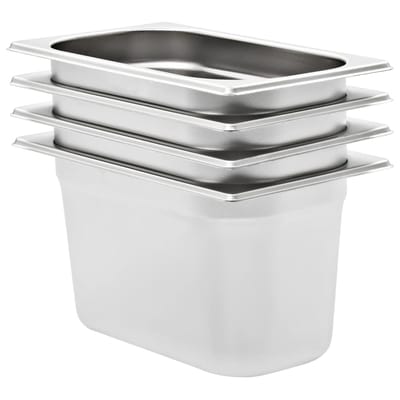 vidaXL - Gastronormbakken - 4 - st - GN - 1/4 - 150 - mm - roestvrij - staal