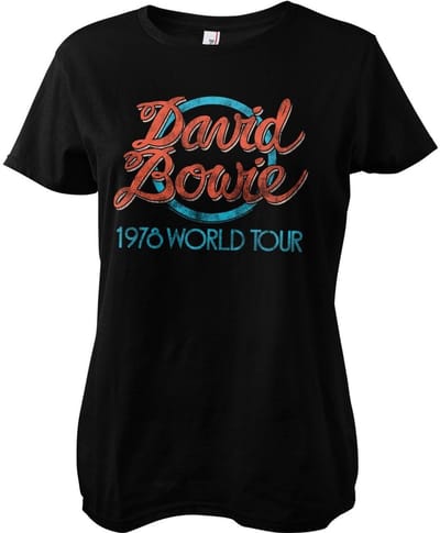 David Bowie Dames 1978 World Tour Girly T-shirt PS-5-DBO001-H97-12