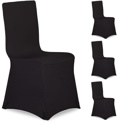 Stoelhoes stretch, wasbare stoelhoezenset, bruiloft en feesten, zwart