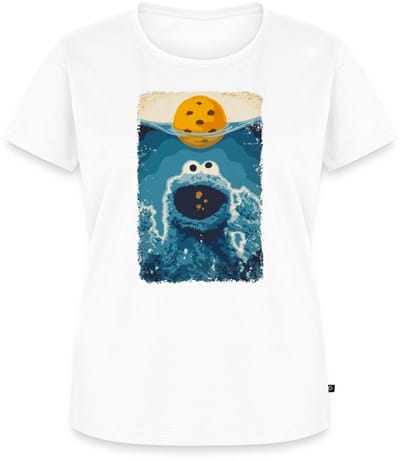 Sesamstraat Koekiemonster Haai Premium T Shirt Dames