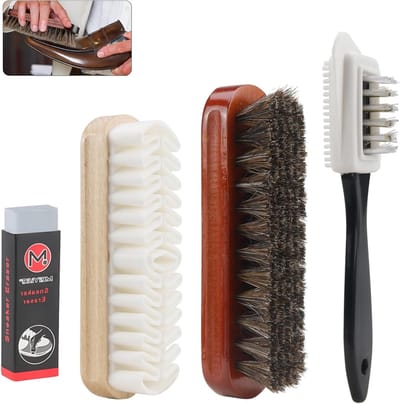 Set van 4 Suède Schoenborstels voor Leer en Suède - Ideaal voor Onderhoud en Reiniging van Schoenen
