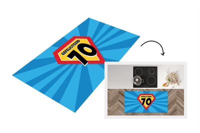 Keukenloper - Loper keuken - Verjaardag - Superheld - 70 Jaar - 120x60 cm - Keukenloper vinyl