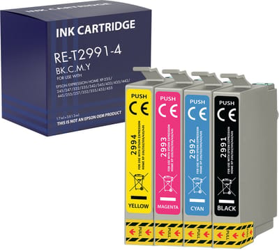 Inktcartridge geschikt voor Epson 29XL compatibel Expression Home XP-235 XP-240 XP-245 XP-250 XP-255 XP-330 XP-332 XP-335 XP-340 XP-345 XP-350 XP-352 XP-355 XP-430 XP-435 XP-440 XP-445 XP-450 XP-452 XP-455 Pakket 1 Zwart 1 Cyaan 1 Magenta 1 Geel