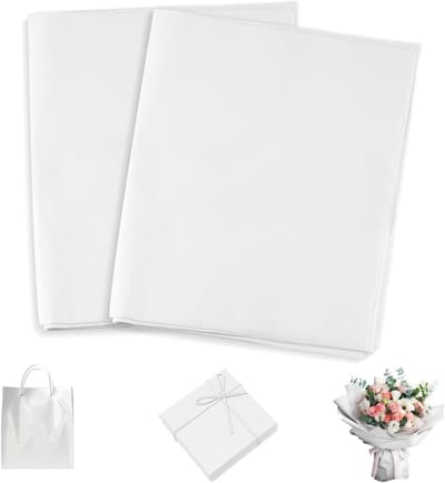 120 Vellen Witte Tissuepapier voor Verpakking, Knutselen en Cadeauverpakking - 50 x 35 cm, Perfect voor Pompoms en Papieren Bloemen