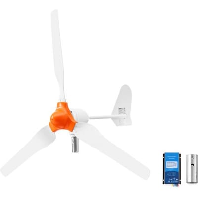 VEVOR 1000W 12V Horizontale Windturbine met Hybride Wind- en Zonne-Energiecontroller, 3 Rotorbladen, 3-Fasen Wisselstroom, Ip67-Classificatie en Overlaadbeveiliging, Mppt- ern Pwm-Hybride Controller, Windturbine voor Thuisgebruik en Off-Grid Systemen