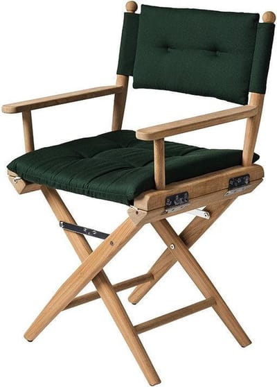 Regisseursstoel Teak DeLuxe met Groene kussenset