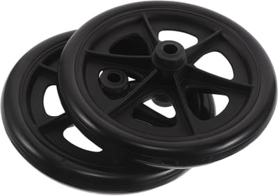 Rolstoelwielen Set - Voorwielen Rollator - Mobiliteit Verbeteren - Stille Werking Anti-slip - 19 cm Diameter - Zwart