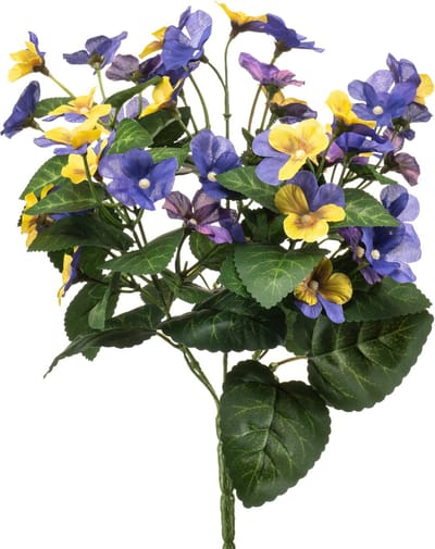Emerald - Kunstplant Viooltje geel/blauw 30cm - Kunstplant voor binnen