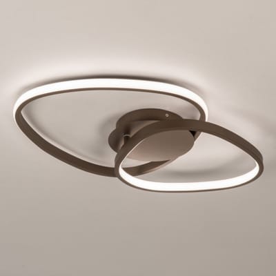 Lumidora Plafondlamp 75626 - Plafonniere - STELLA - 2 Lichts - Ingebouwd LED - 30.0 Watt - 3000 Lumen - 2700 Kelvin - Bruin - Metaal - Met dimmer