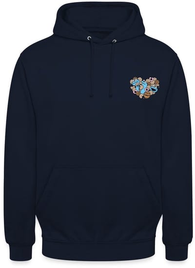 Sesamstraat Koekiemonster Hart Hoodie Unisex