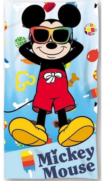 Disney - Mickey Mouse - Strandlaken - Badlaken - 100% Katoen - 70x140 Cm.