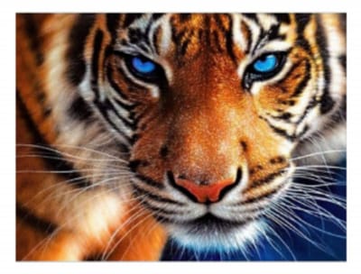 Goodli Diamond Painting - Tijger met Blauwe Ogen - voor Volwassenen en Kinderen - Diamant Painting Volledig Pakket - Ronde Steentjes - 30x30 cm - DIY 5D Diamanten